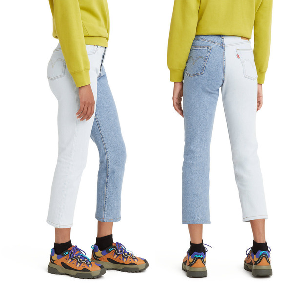 Levi's 501 Selvedge Two-Tone High Rise Cropped Jeans NWT Size 28 - Picture 2 of 4